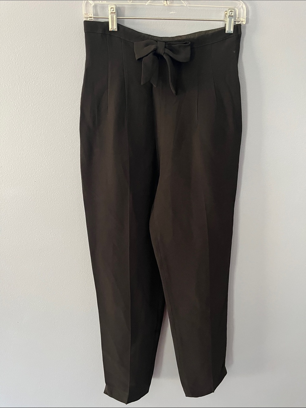 Moschino Black High-Waist Trousers with Front Tie